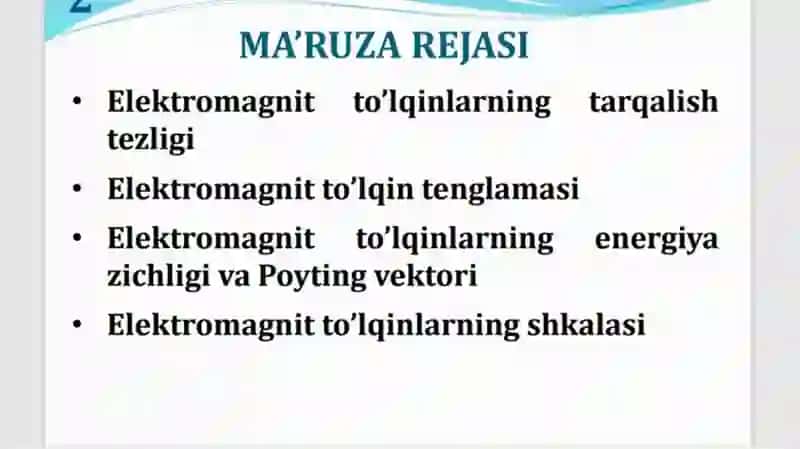 Elektromagnit maydon. Maksvell tenglamalari 2