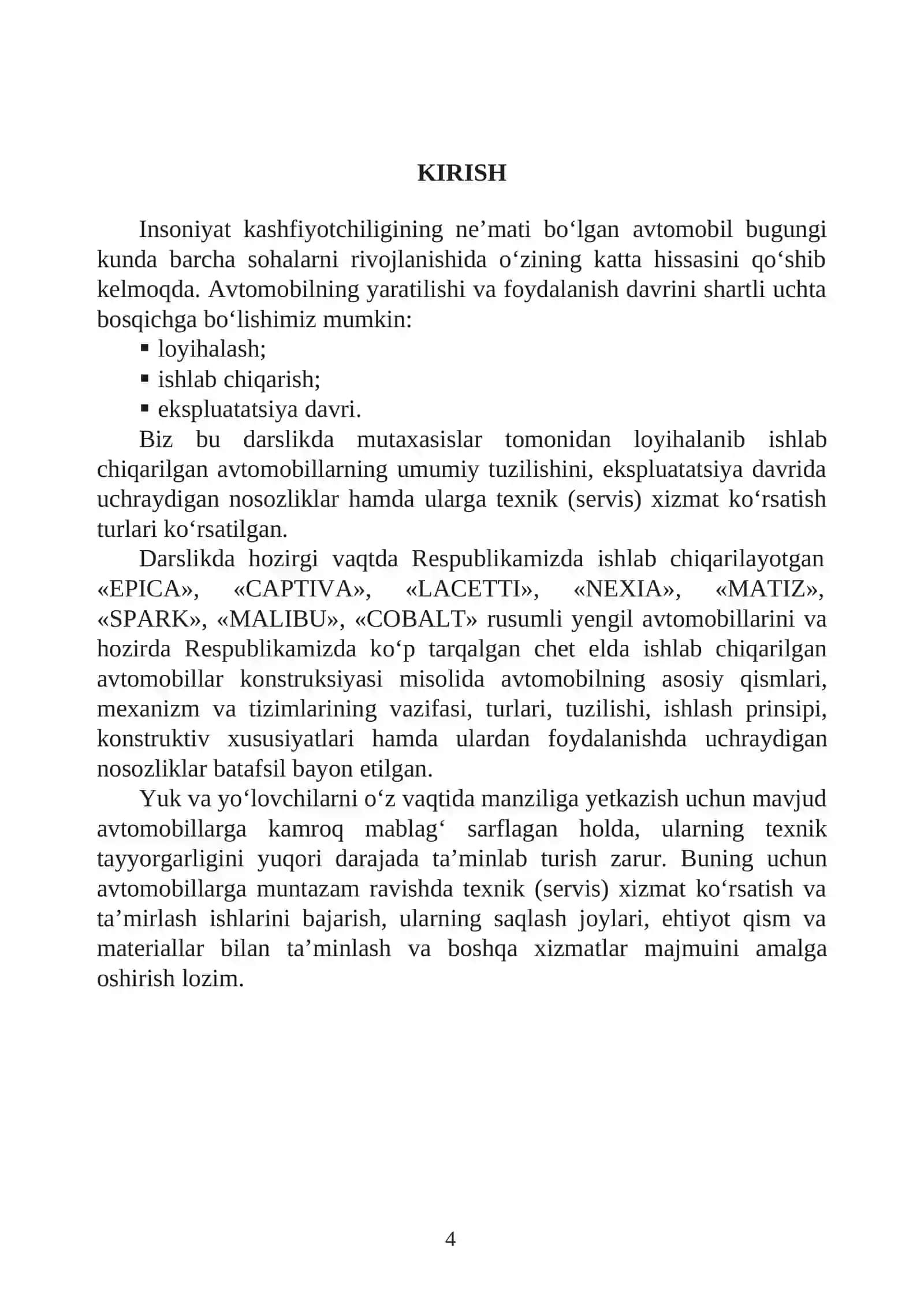Avtomobilning umumiy tuzilishi 2