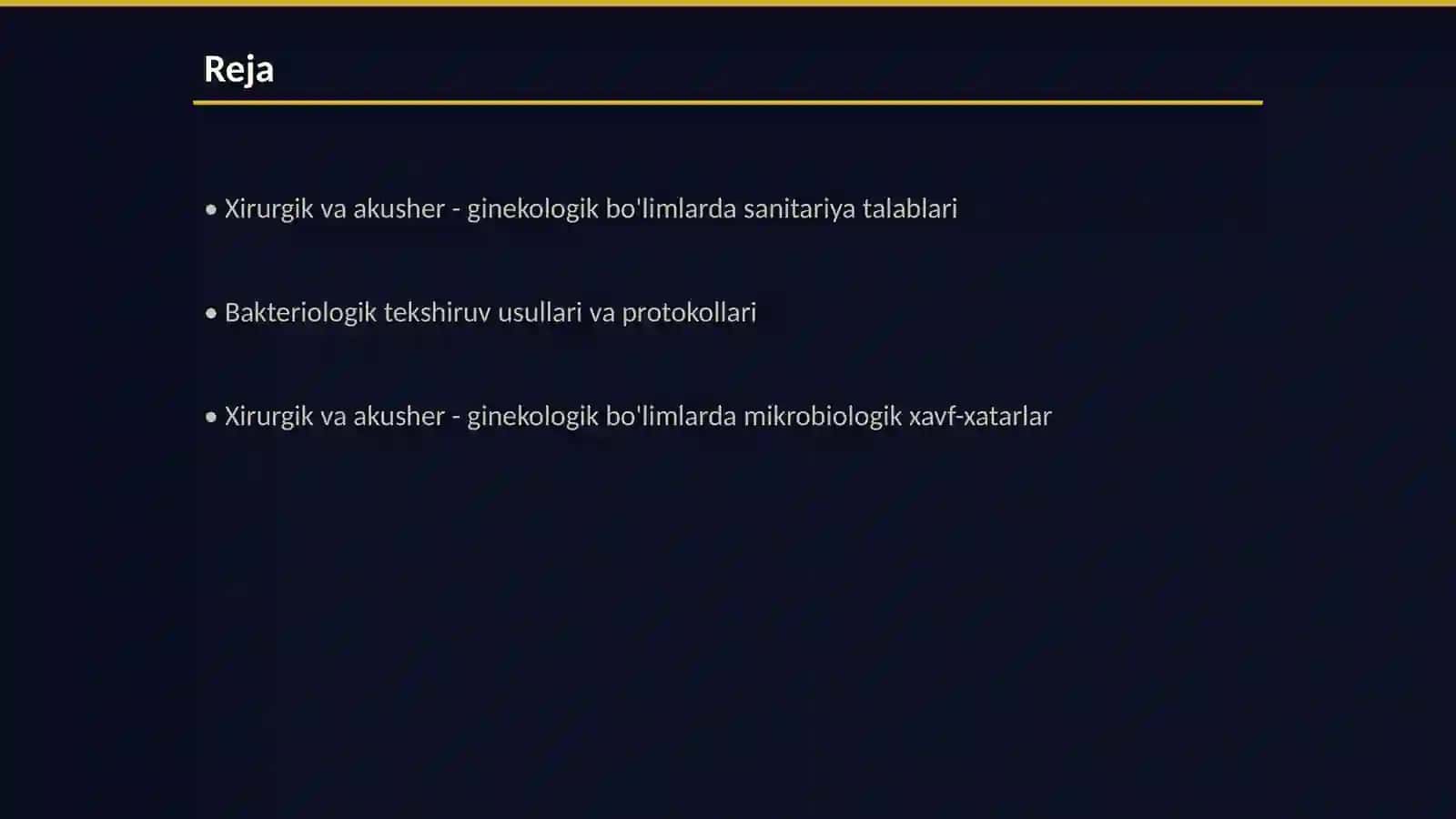 Xirurgik, akusher - ginekologik va unga yondosh bo'lgan bo'limlarni sanitar bakteriologik tekshirish va baho berish 2