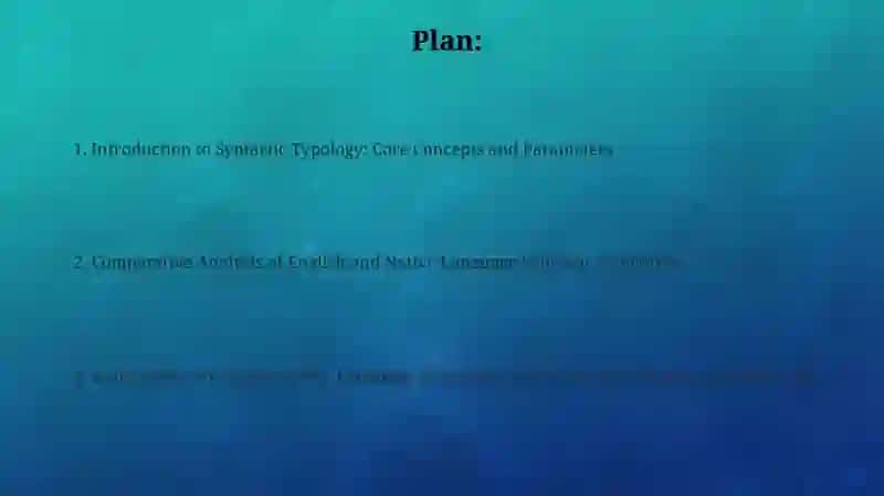 Introduction to Syntactic Typology: Core Concepts and Parameters 2