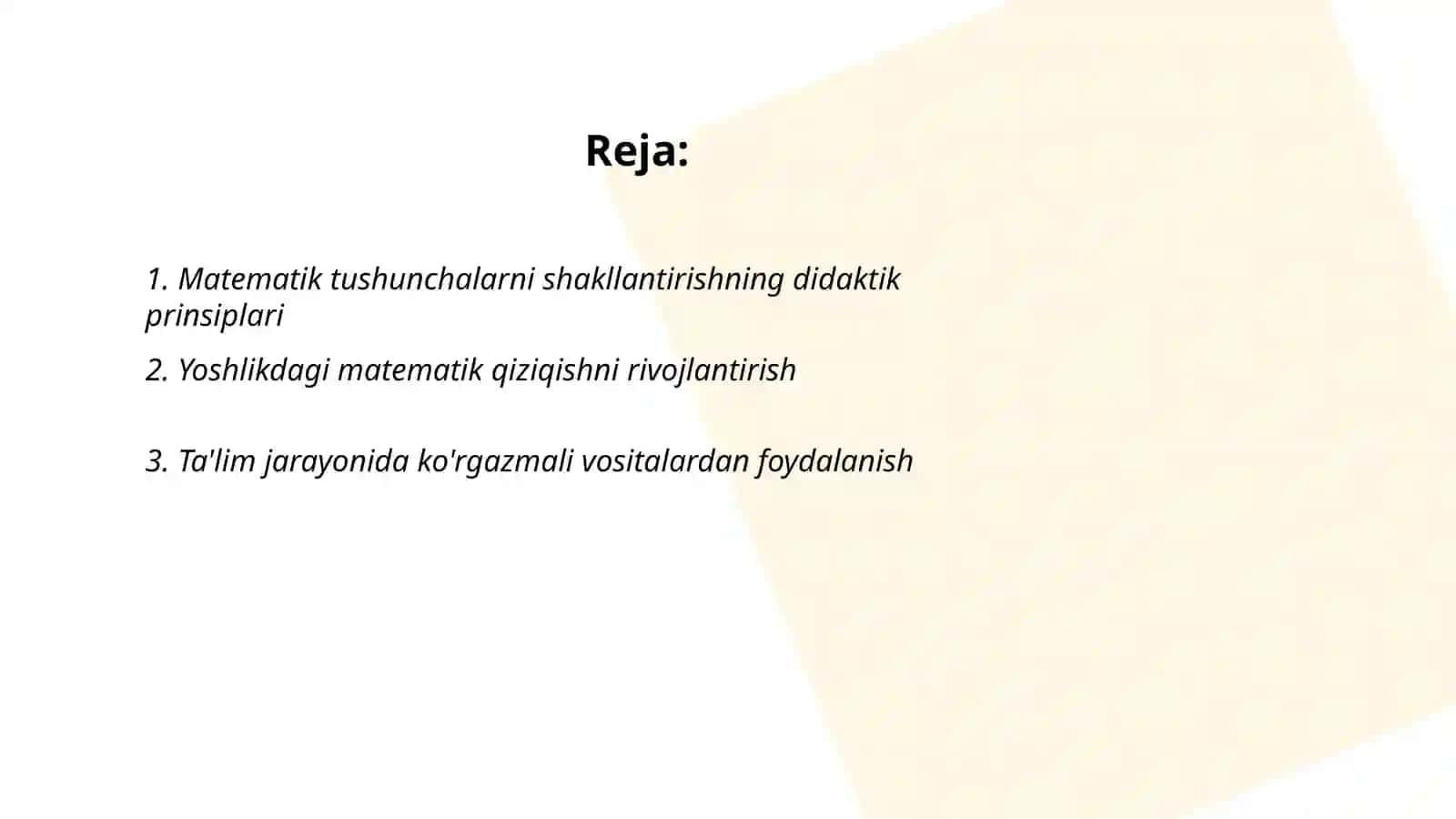 Bolalarda matematik tasvvurlarini shakllantirishda ta'limning asosiy didaktik tamoyillari 2