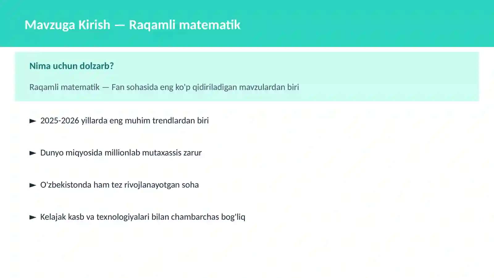 Raqamli matematik 2