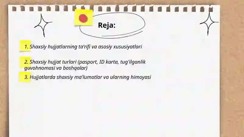Shaxsiy hujjatlar xususiyati 2
