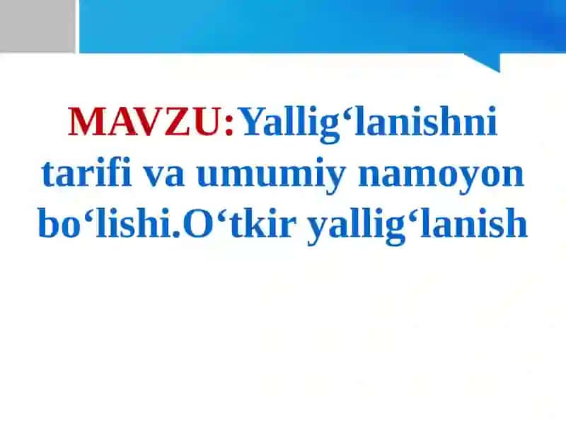 Yalligʻlanish va reparatsiya 2
