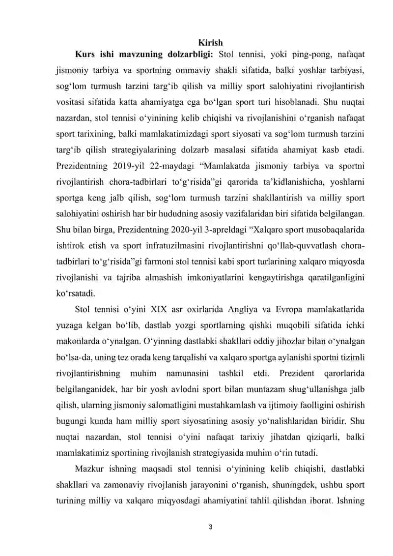 Stol tennisi oʻyinining kelib chiqishi va rivojlanish tarixi 2