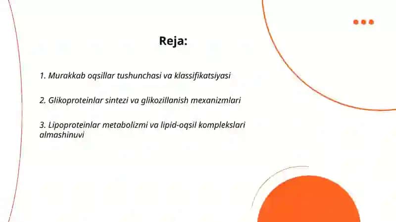 Murakkab oqsillar almashinuvi 2