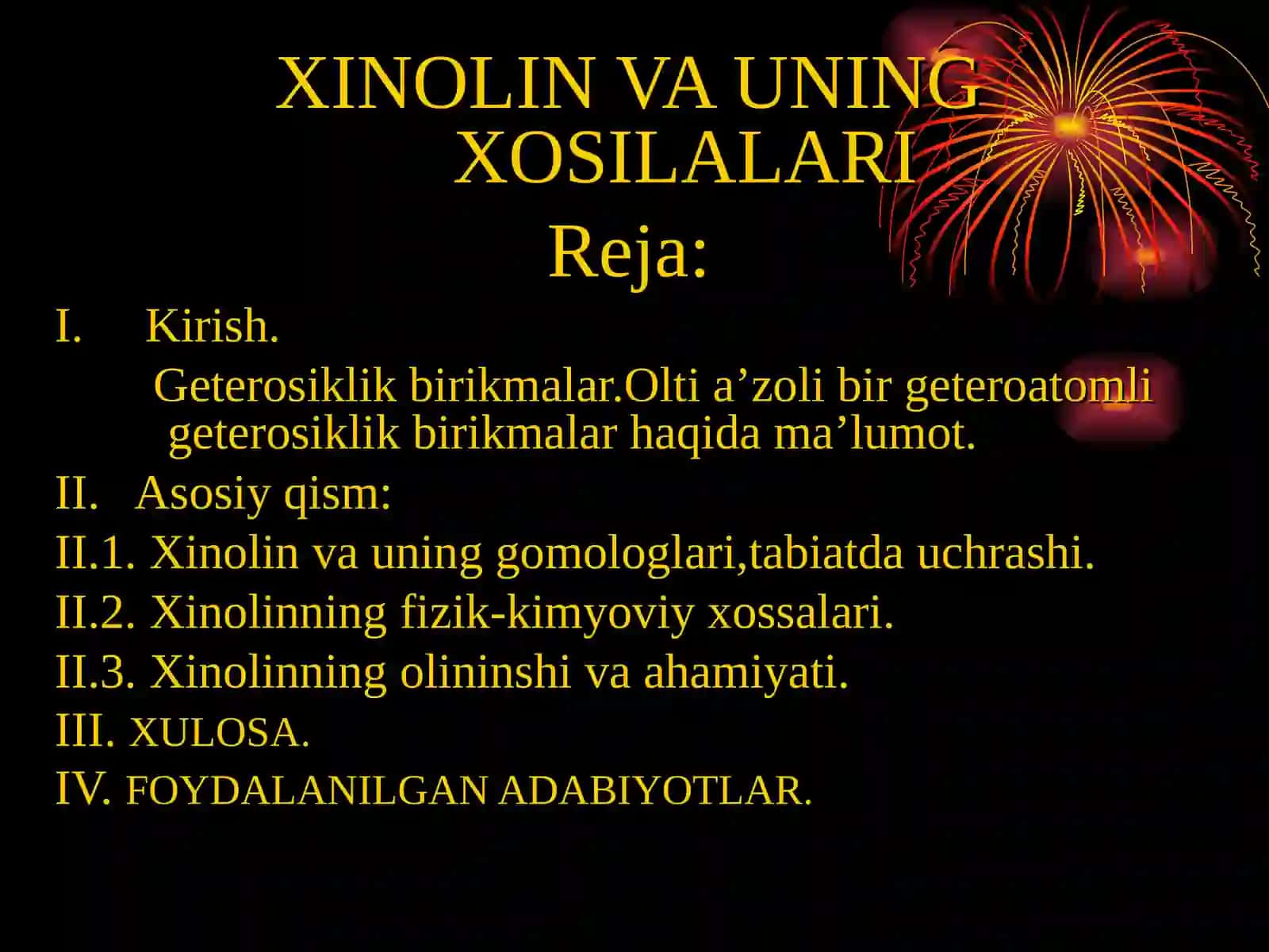 Xinolin va uning xosilalari 2