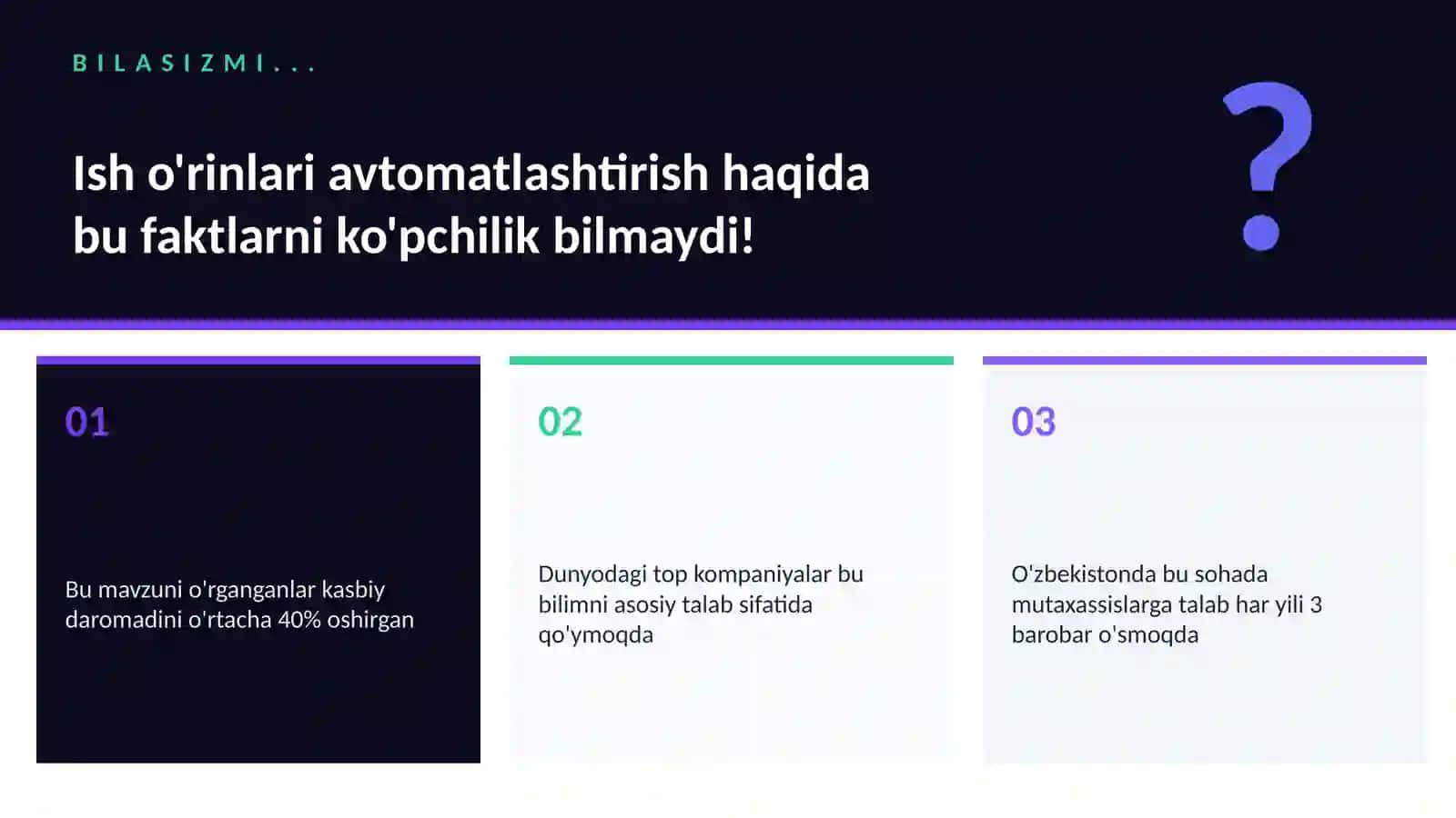Ish o'rinlari avtomatlashtirish 2