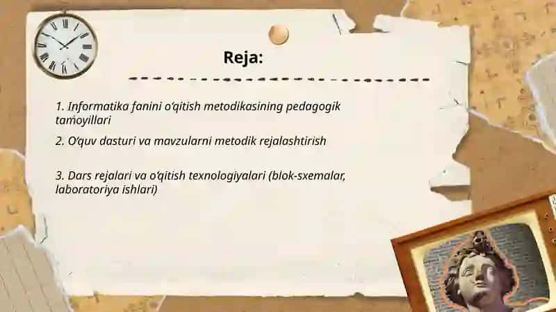 Informatika fanini o'qitish metodikasi 2