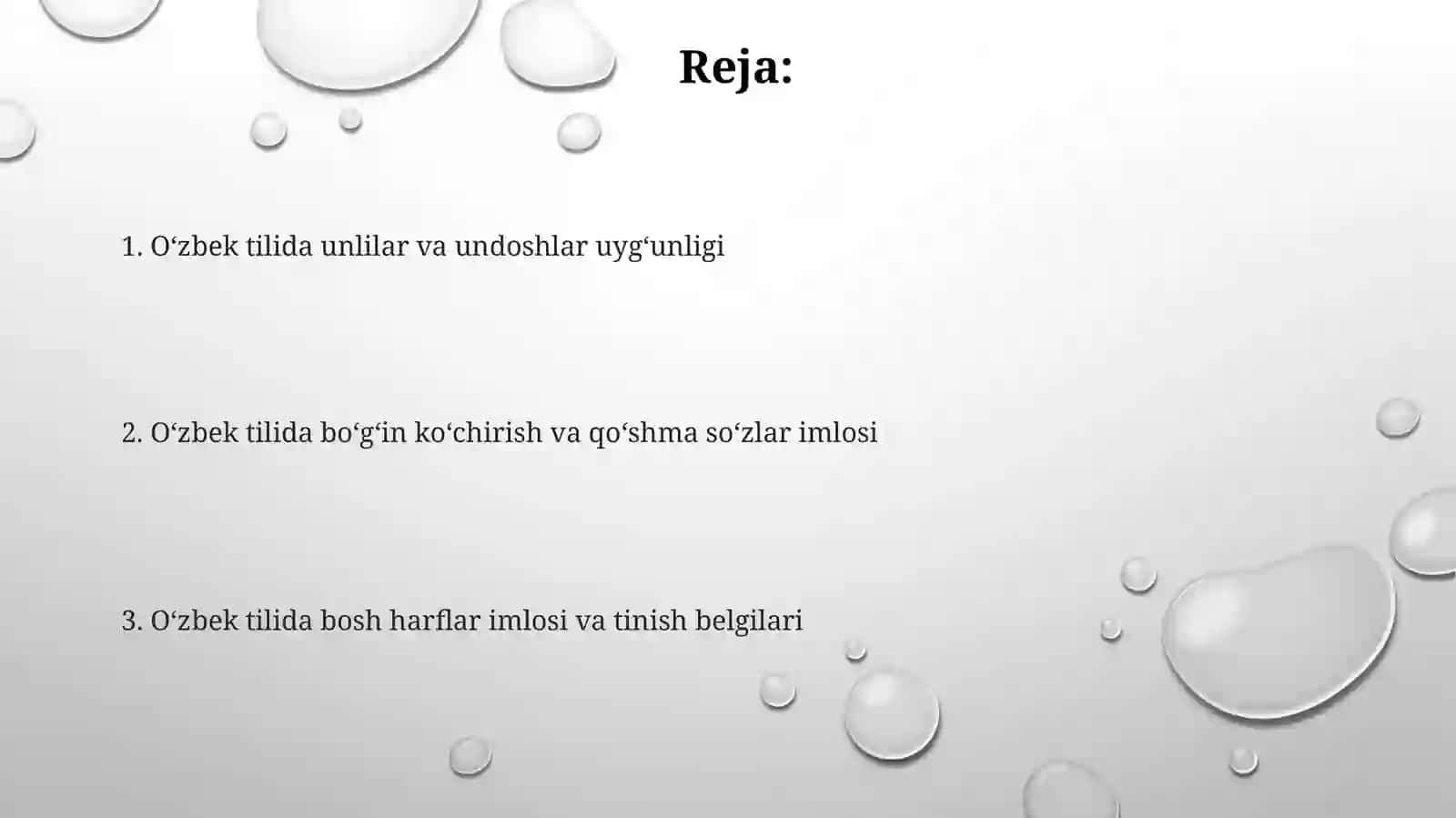 Grafika.O'zbek tilining asosiy imlo qoidalari 2