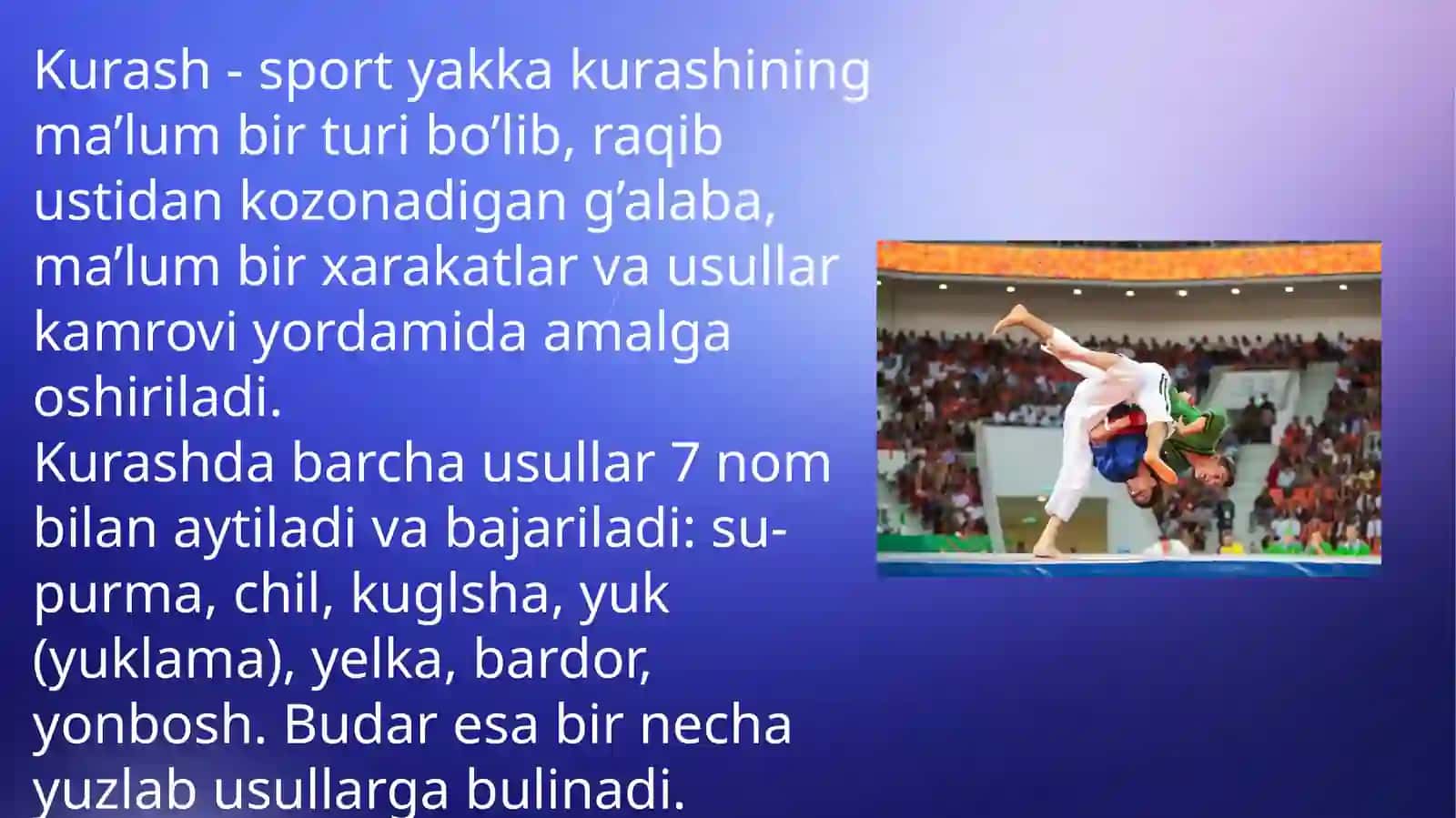 Kurash milliy sport turi usullarining tasnifi 2