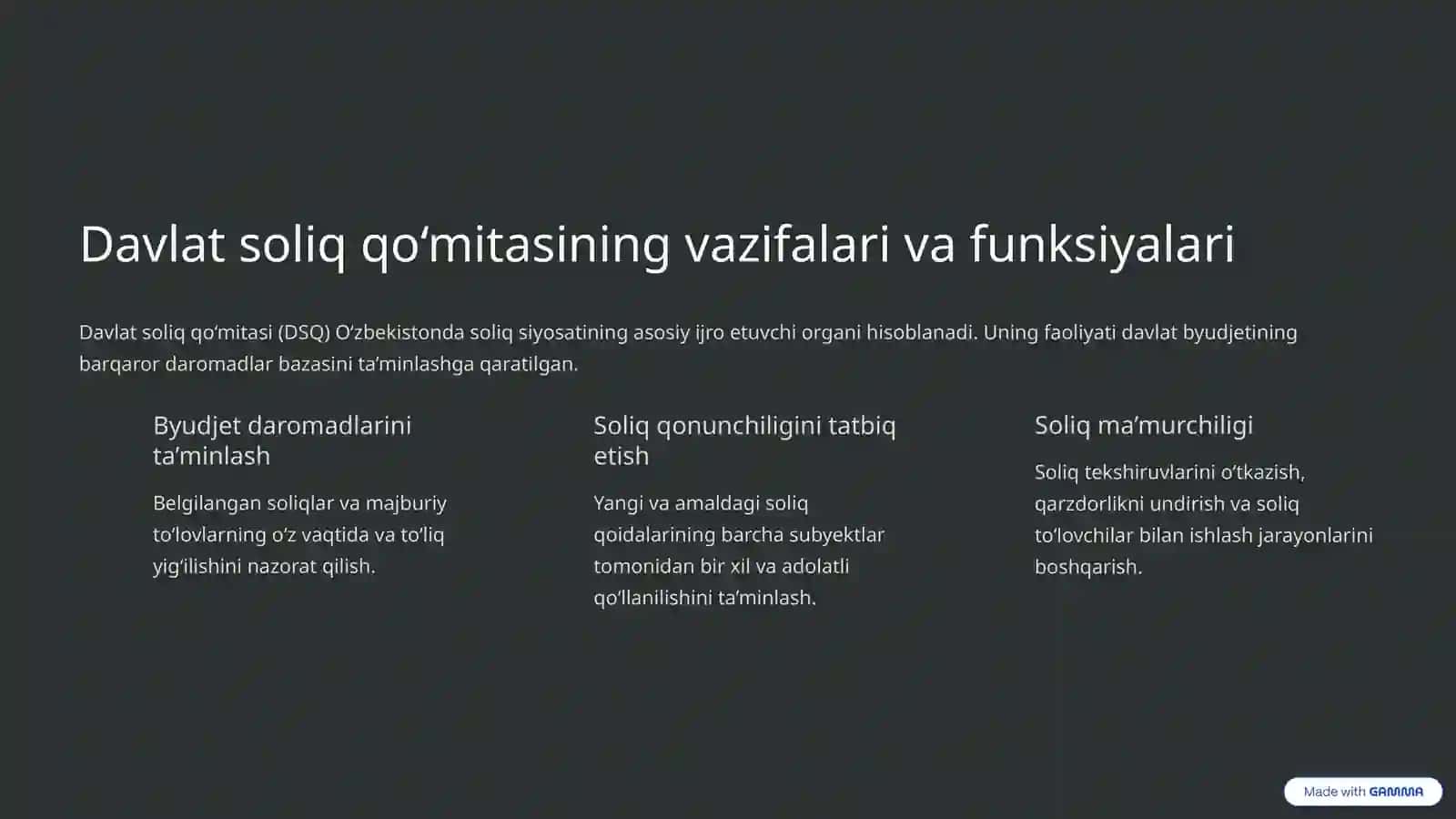 Soliq siyosatini amalga oshirishda Davlat soliq qo‘mitasining roli 2
