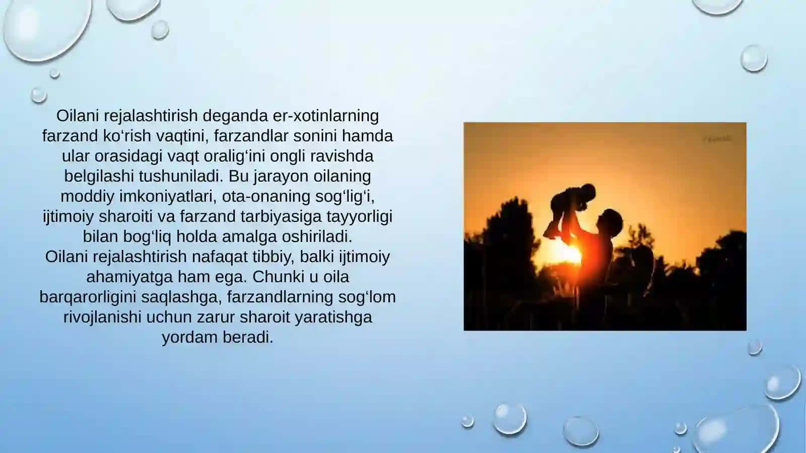 Oilani rejalashtirish 2