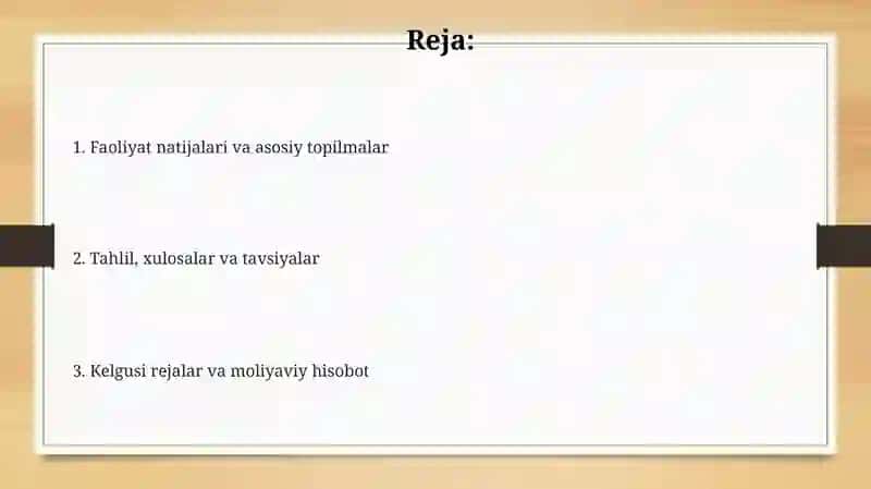 Faoliyat natijalari 2
