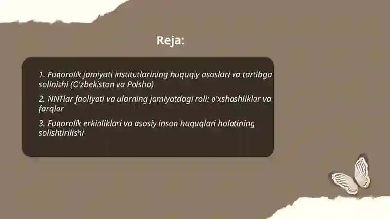 Fuqorolik jamiyatining o'xshash va farqli tomonlari 2