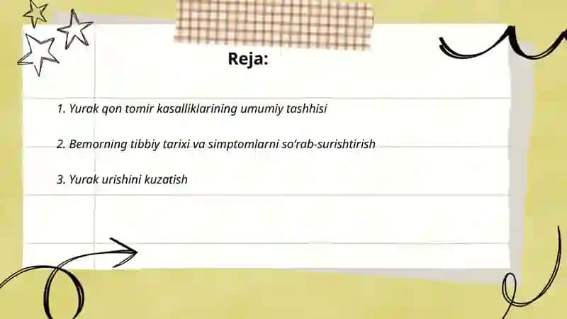 Yurak qon tomir kasalligi bilan bemorlarni tekshirish usullari 2