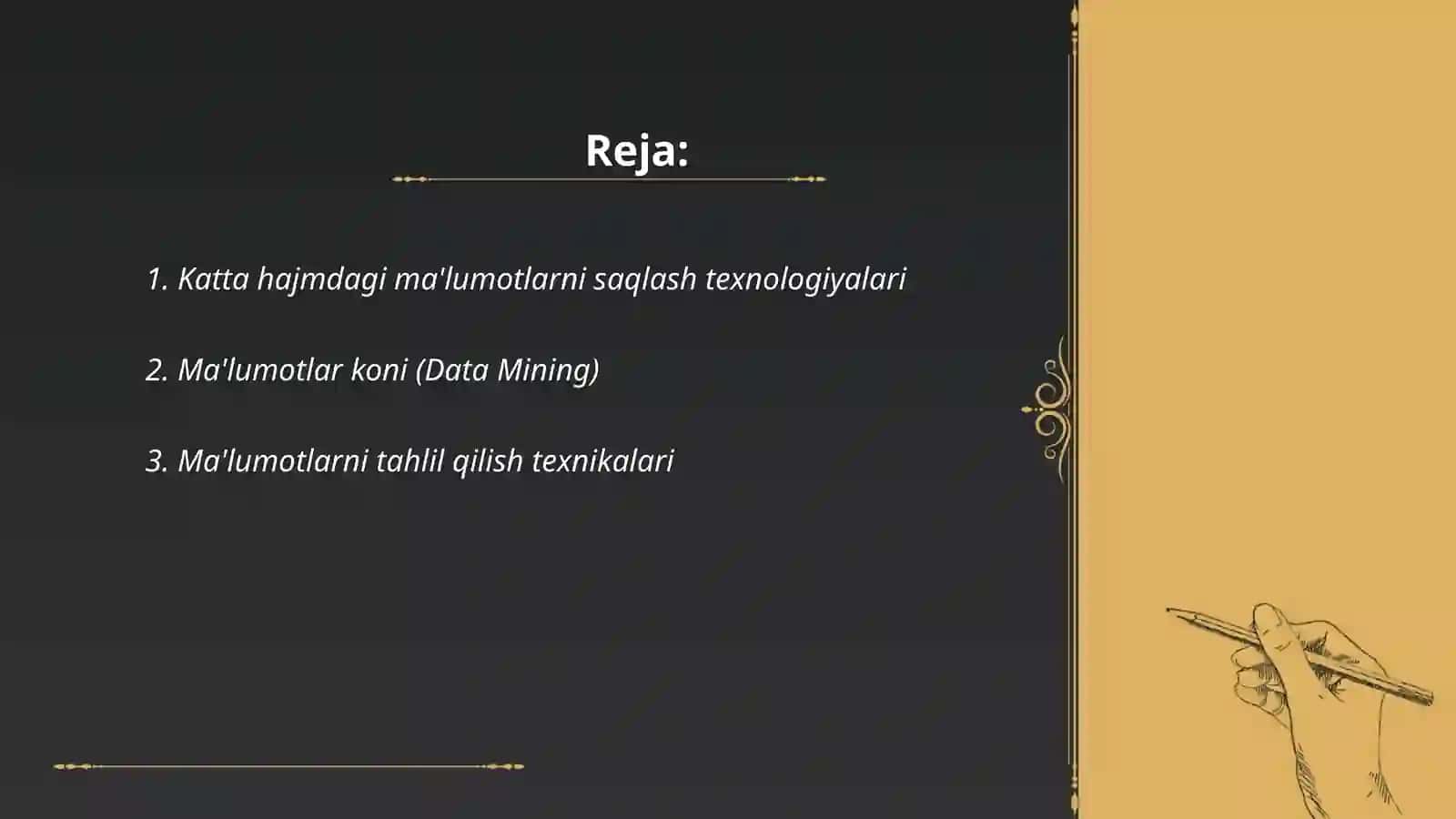 Katta hajmdagi ma'lumotlar bilan ishlash texnologiyasi 2