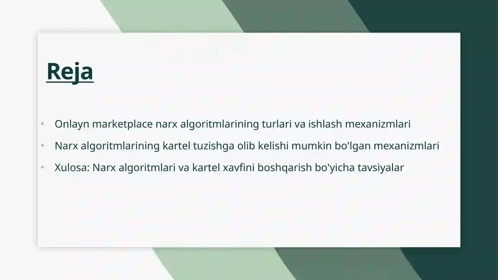 Onlayn marketplacelarda narx algoritmlari va kartel xavfi 2