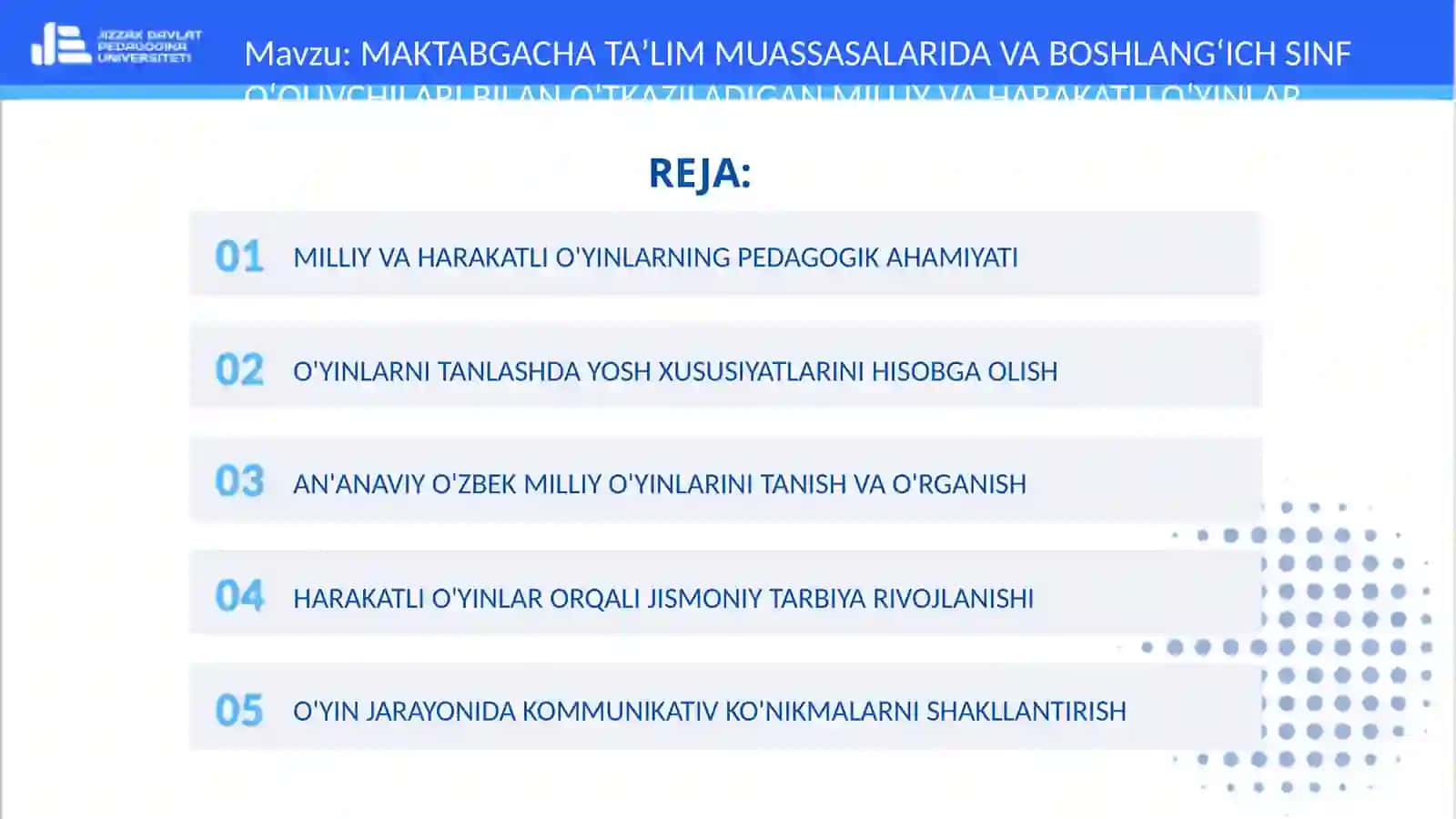 MAKTABGACHA TAʼLIM MUASSASALARIDA VA BOSHLANGʻICH SINF OʻQUVCHILARI BILAN O'TKAZILADIGAN MILLIY VA HARAKATLI OʻYINLAR 2