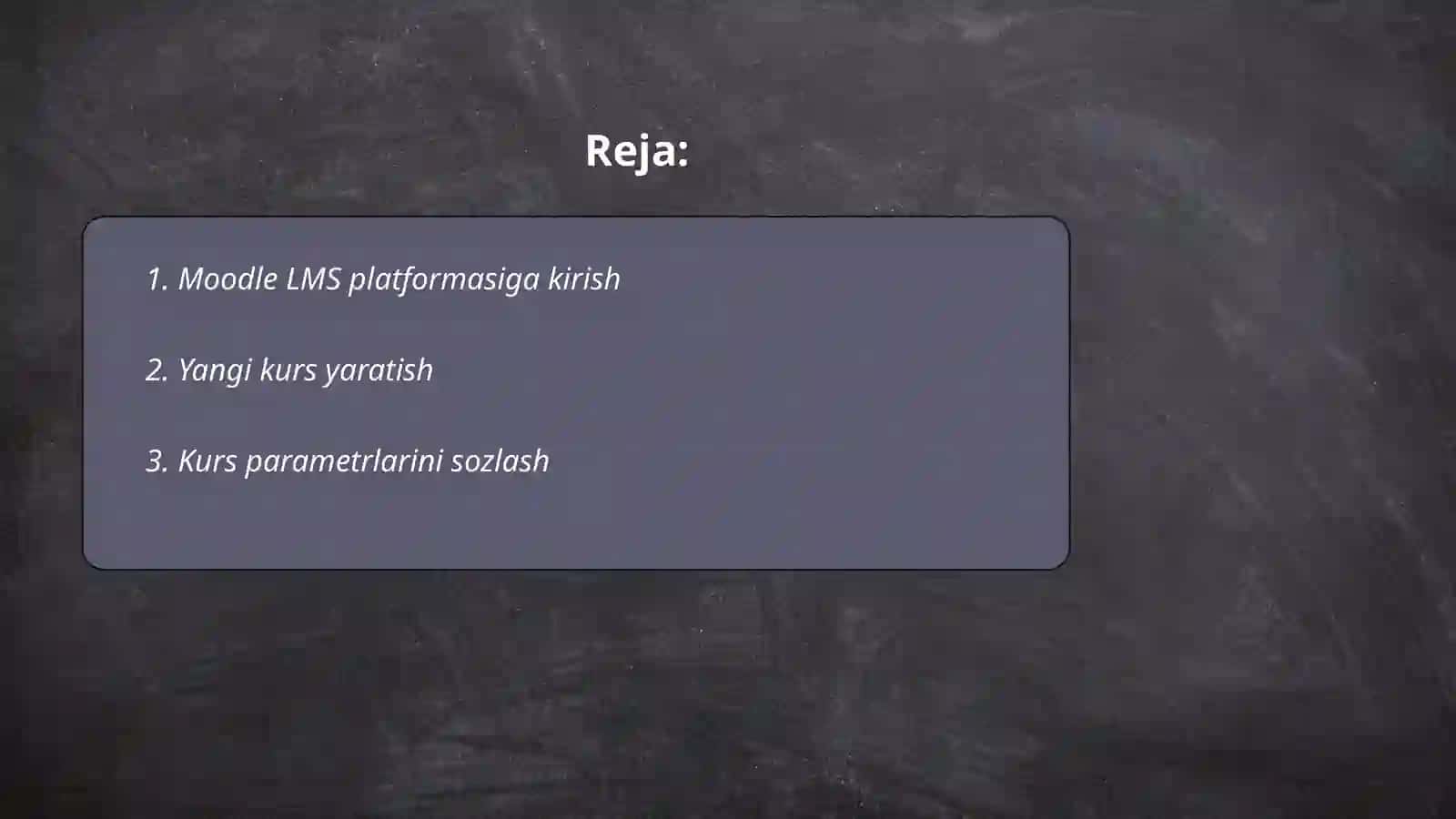 Moodle LMS platformasiga kirish 2