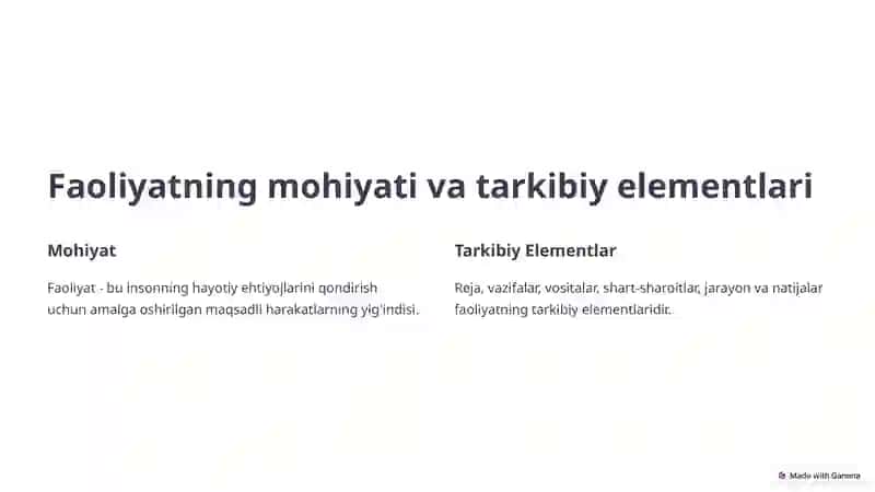 Faollik va Faoliyat 2