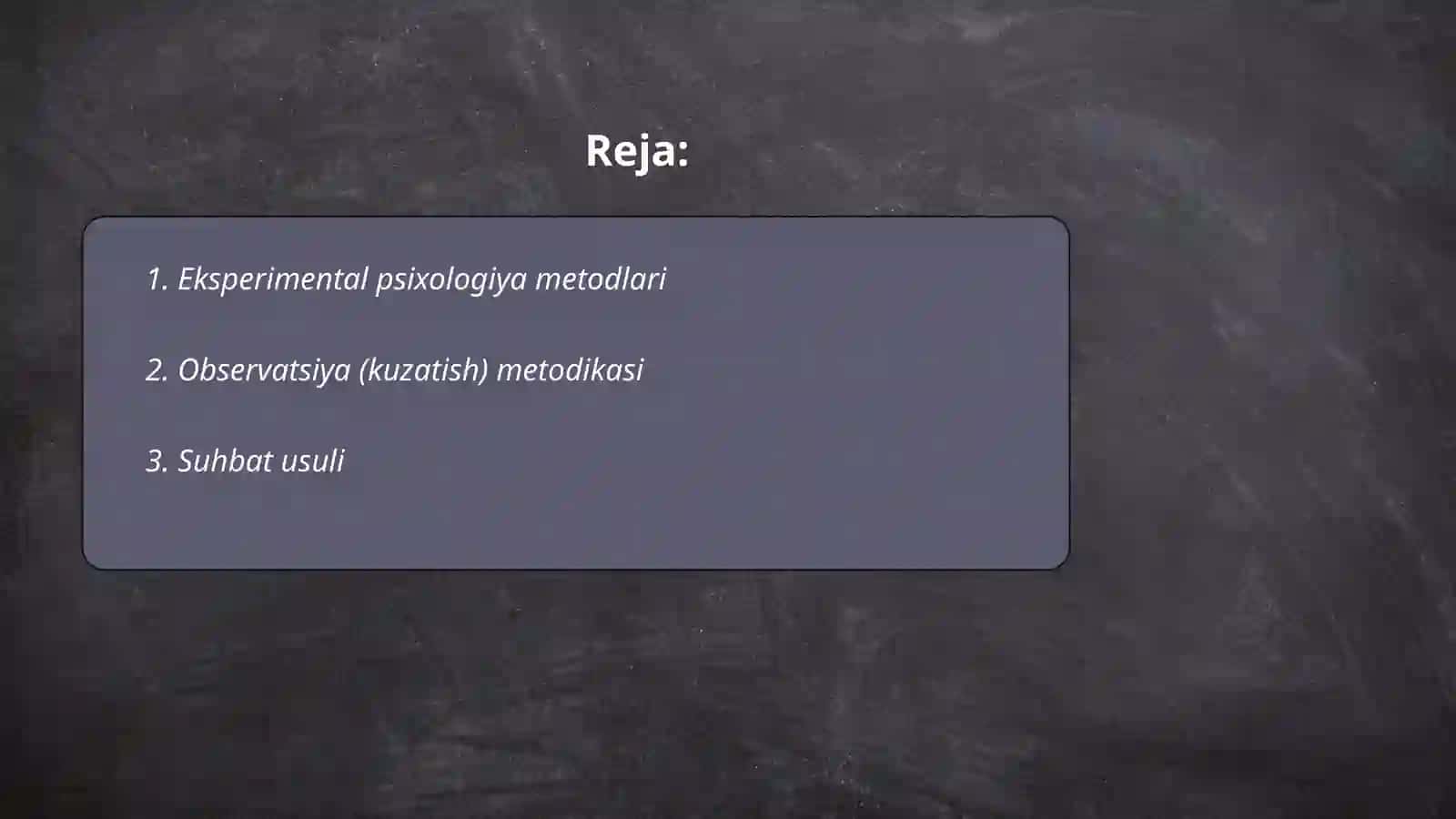 Hozirgi zamon psixologiyasining tatqiqot metodlari 2
