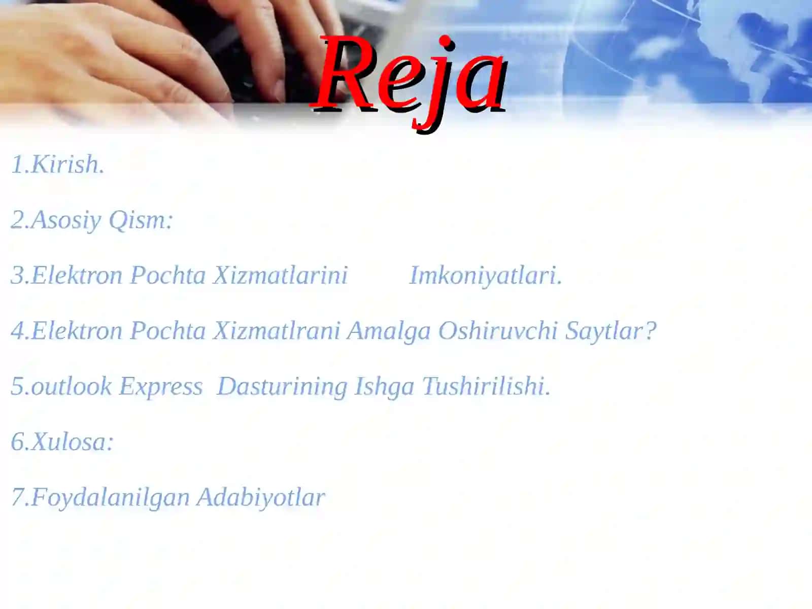 Internetda elektron pochta bilan ishlash 2