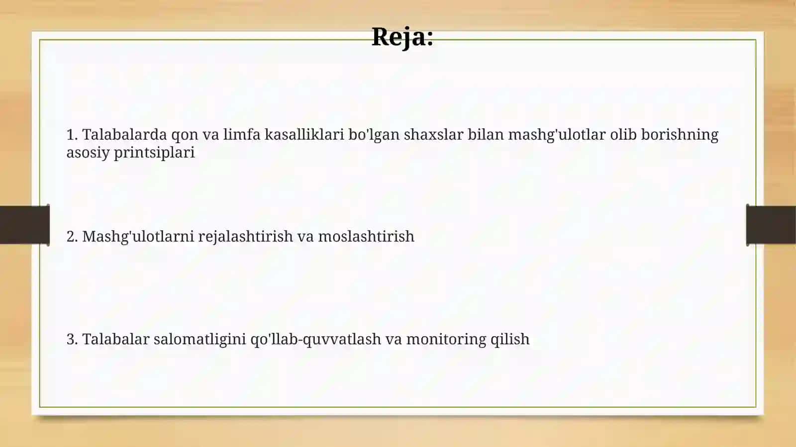Qon va Limfa bilan og'rigan o'quvchilar bilan mashg'ulot o'tish tamoyillari 2