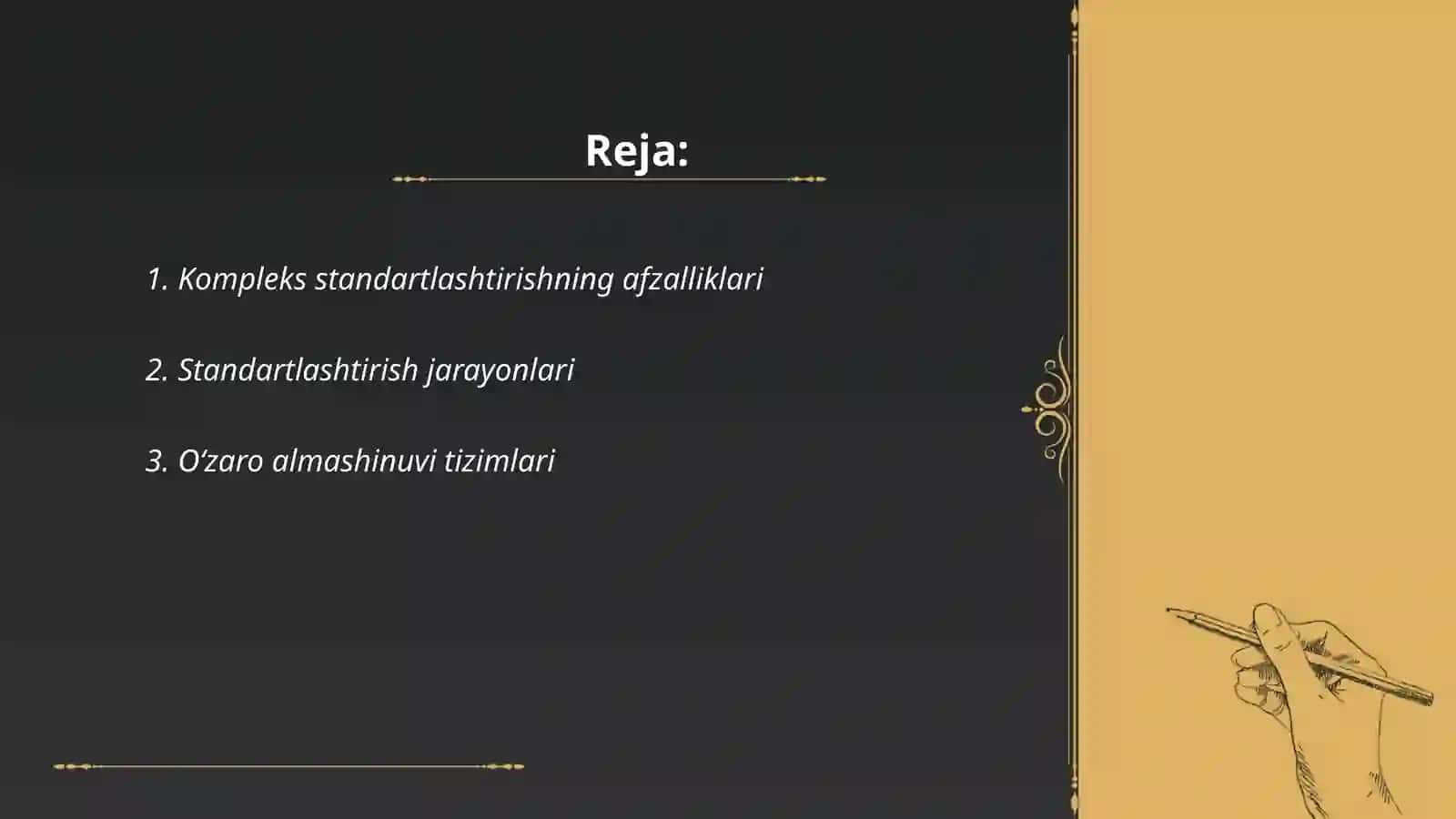 Kompleks standardlashtirish va oʻzaro almashinuvi 2