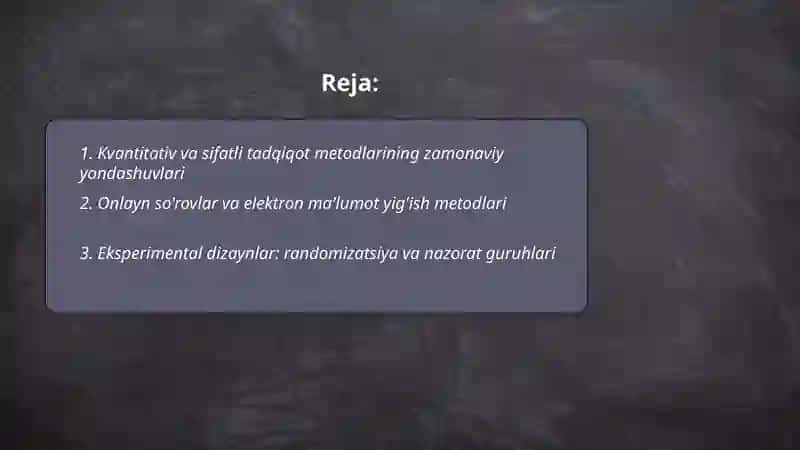 Psixologiyaning hozirgi zamondagi tadqiqot metodlari 2