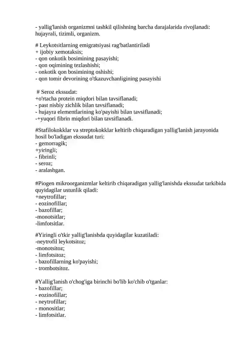 Yallig’lanishda eksudatsiya 2