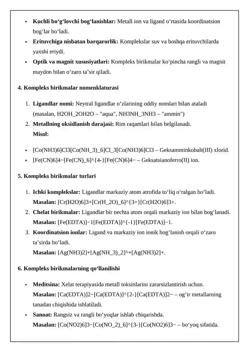 Kompleks birikmalar 2