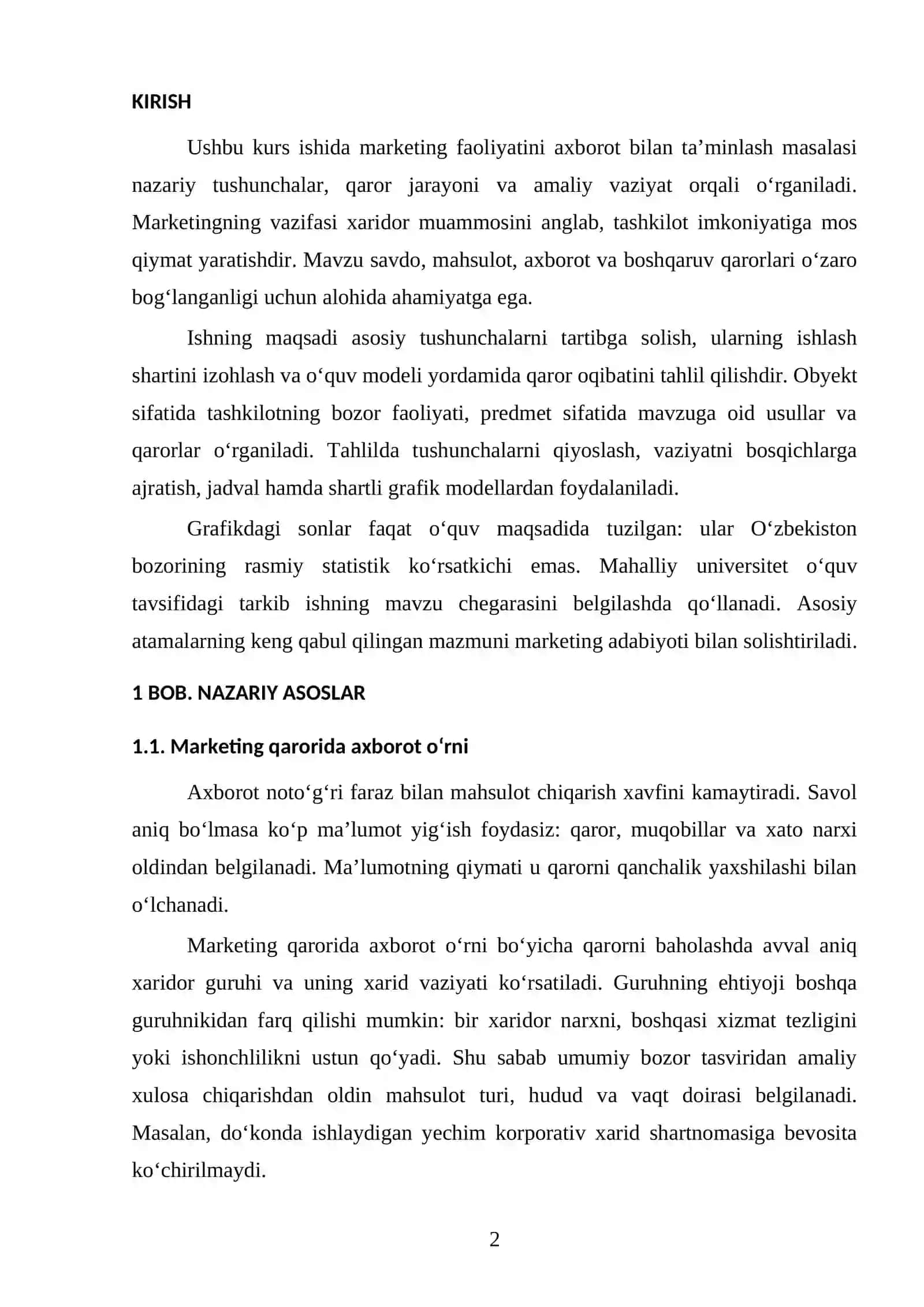 Marketing faoliyatini axborot bilan ta’minlash 2
