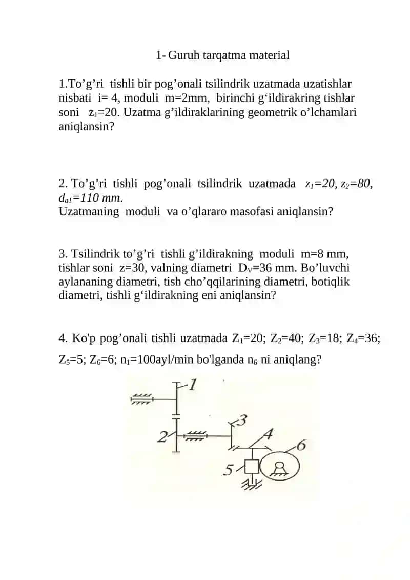 To’g’ri tishlibirpog’onalitsilindrikuzatmadau4 2
