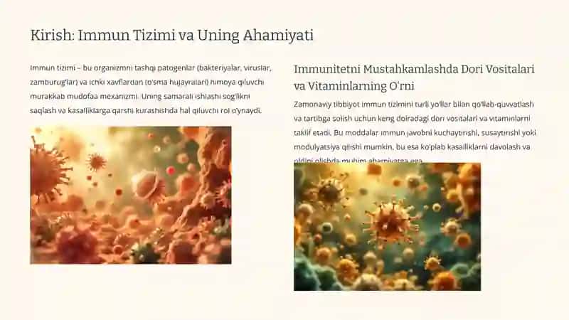Immun Tizimiga Ta’sir Etuvchi Dori Vositalari va Vitaminlar 2