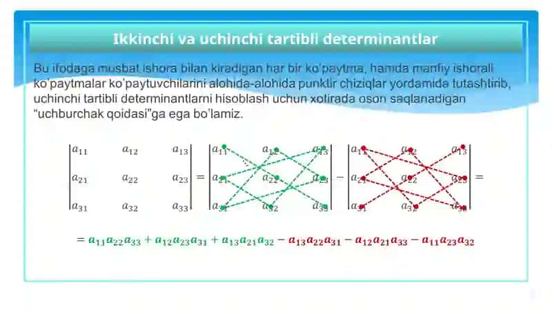 Ikkinchi va uchinchi tartibli determinantlar 2