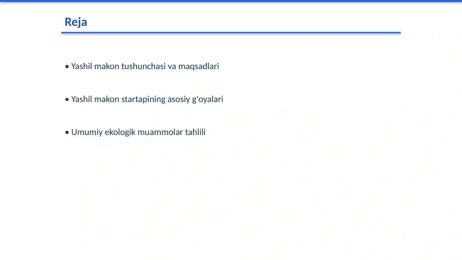 Yashil makon startap loyihasi 2