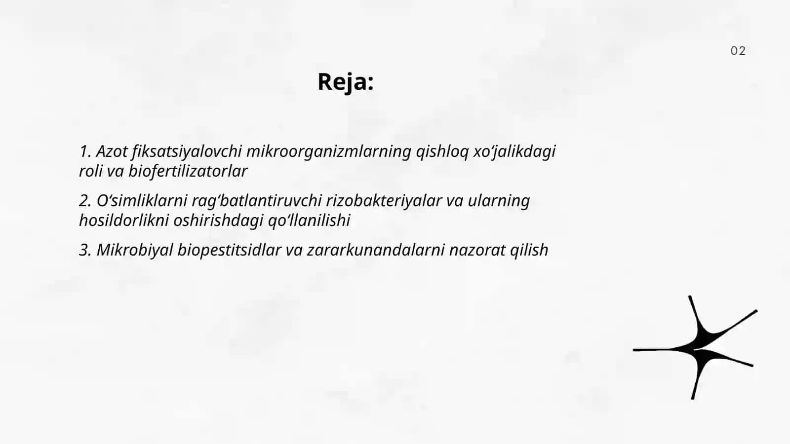 Mikroorganizmlarning qishloq xoʻjaligi, tibbiyot,yoqilgʻi ishlab chiqarish, oqava suvlarni tozalashda qoʻllanishi 2