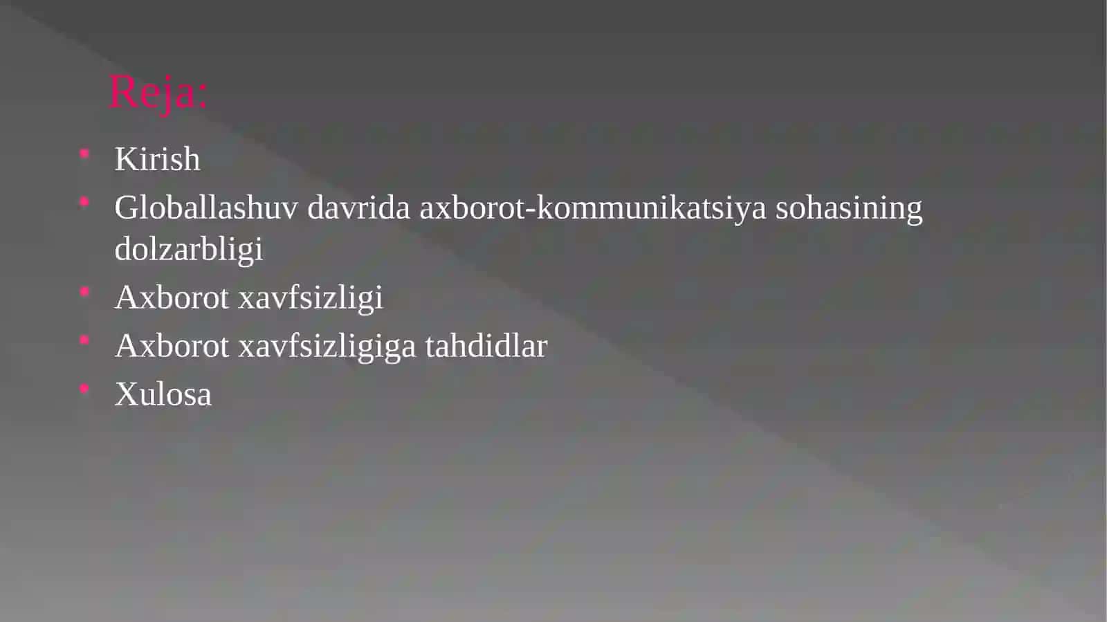 Globallashuv davrida axborot-kommunikatsiya sohasida mavjud bo'layotgan dolzarb muammolar 2