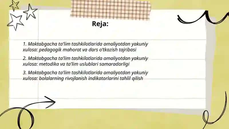 Maktabgacha ta'lim tashkilotlarida amaliyotdan yakuniy xulosa 2