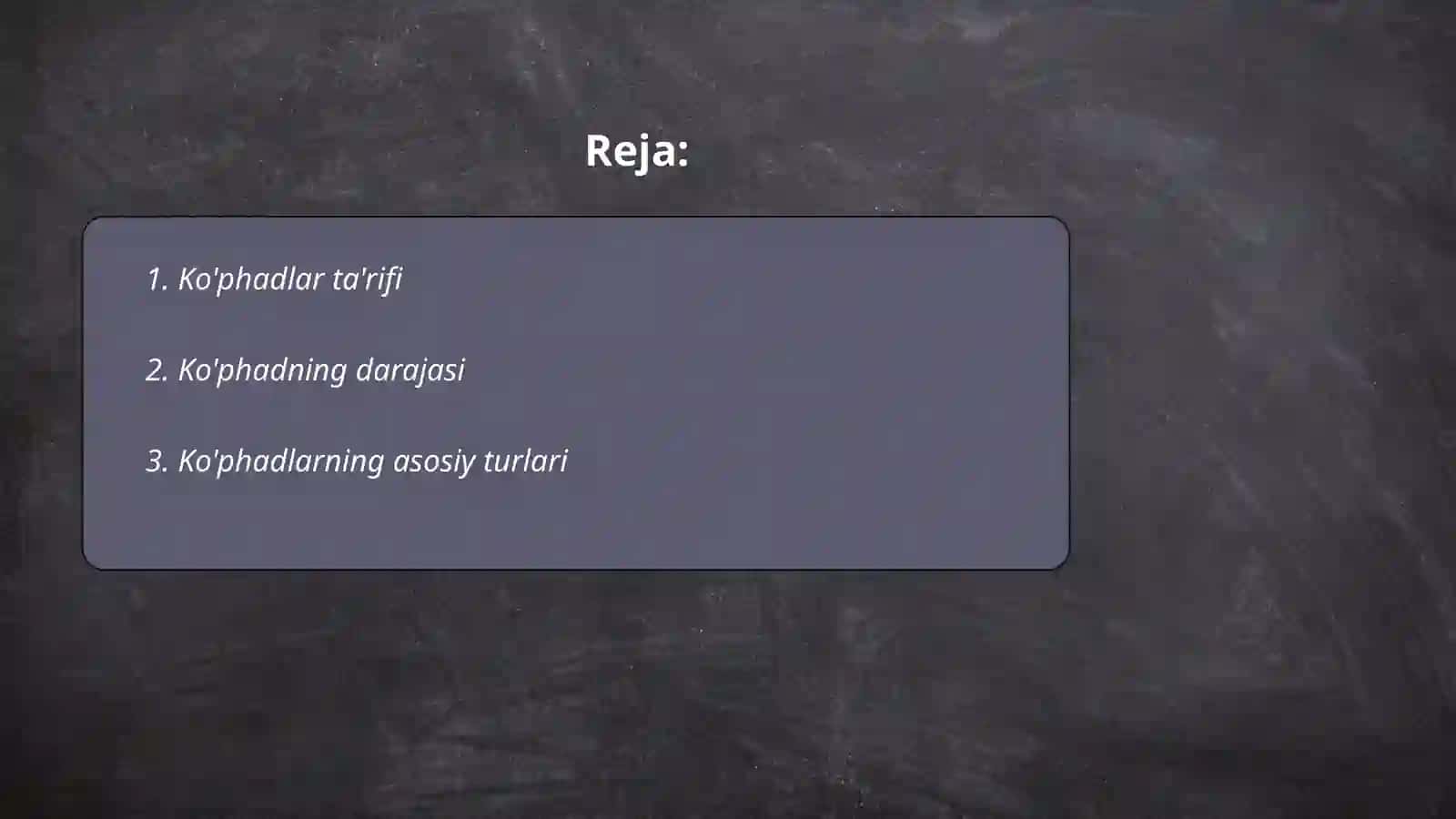 Matematikada ko'phadlar tushunchasi va ularning turlari 2