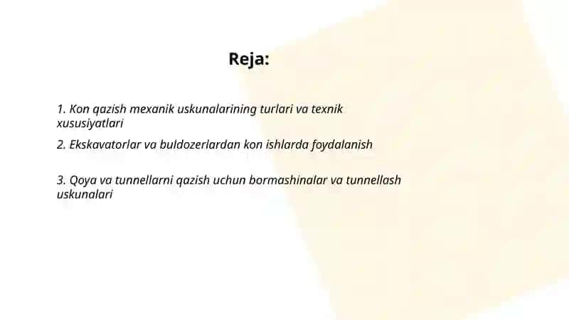Kon qazishda mexanik uskunalar va ulardan foydalanish 2