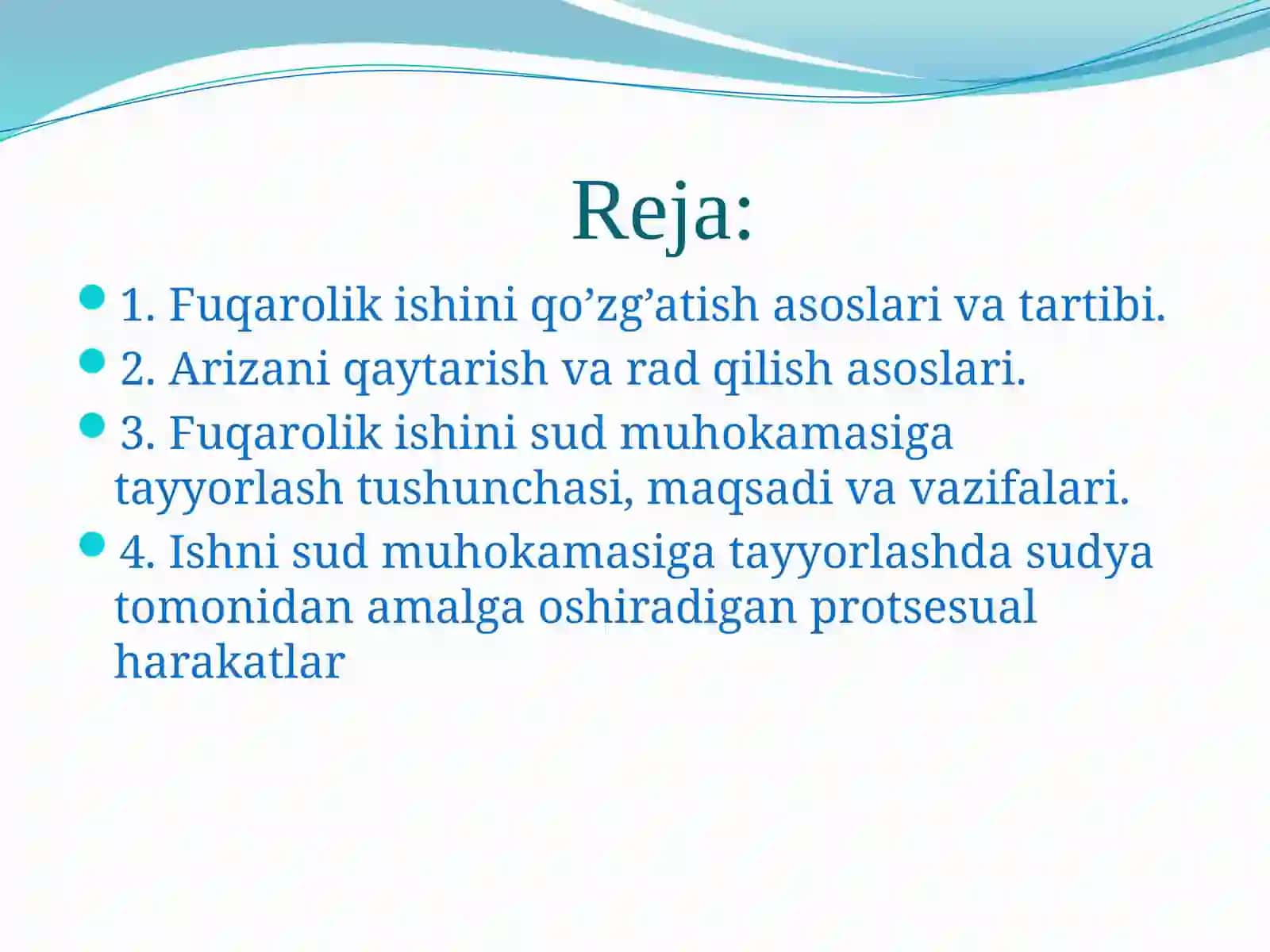 Fuqarolikni qo'zg'atish va sud muhokamasi 2