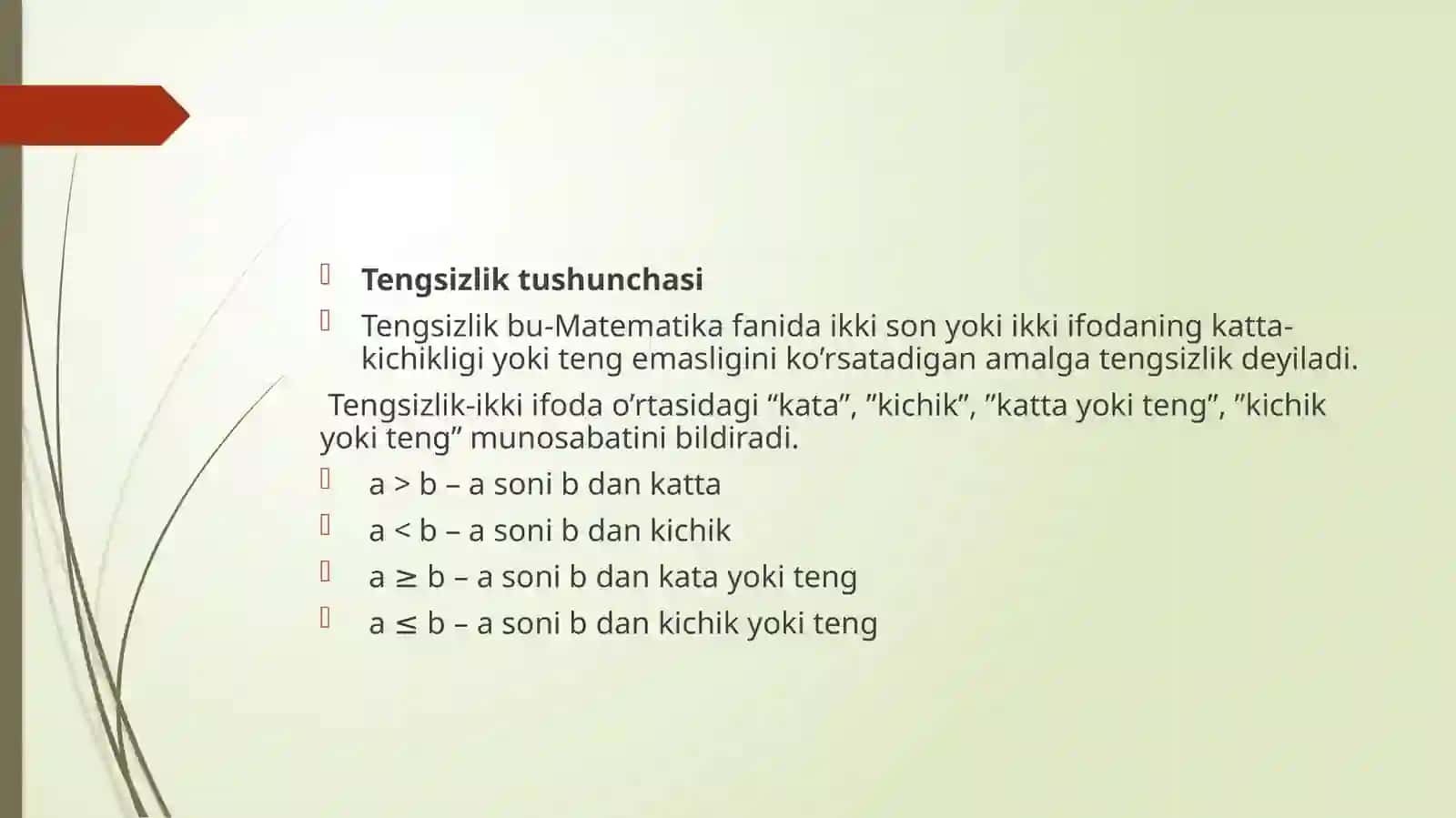 Sodda tengsizliklarni isbotlash 2
