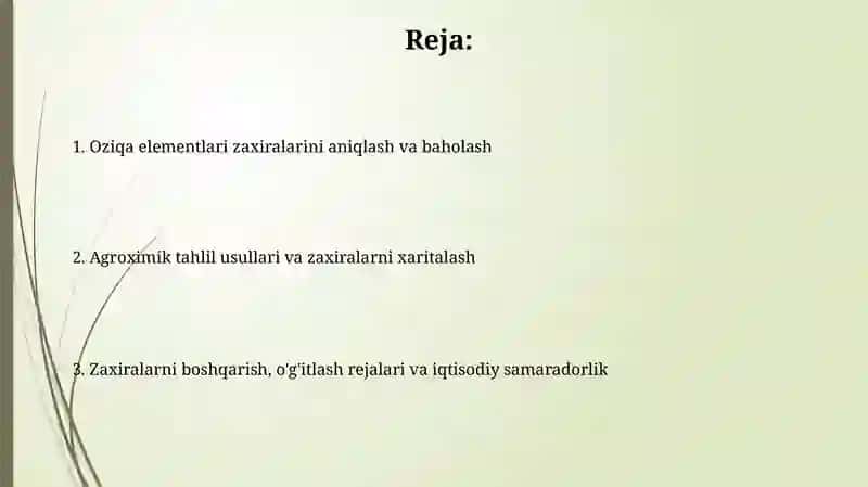 Tuproqdagi oziqa elementlari zaxiralarinihisoblash 2