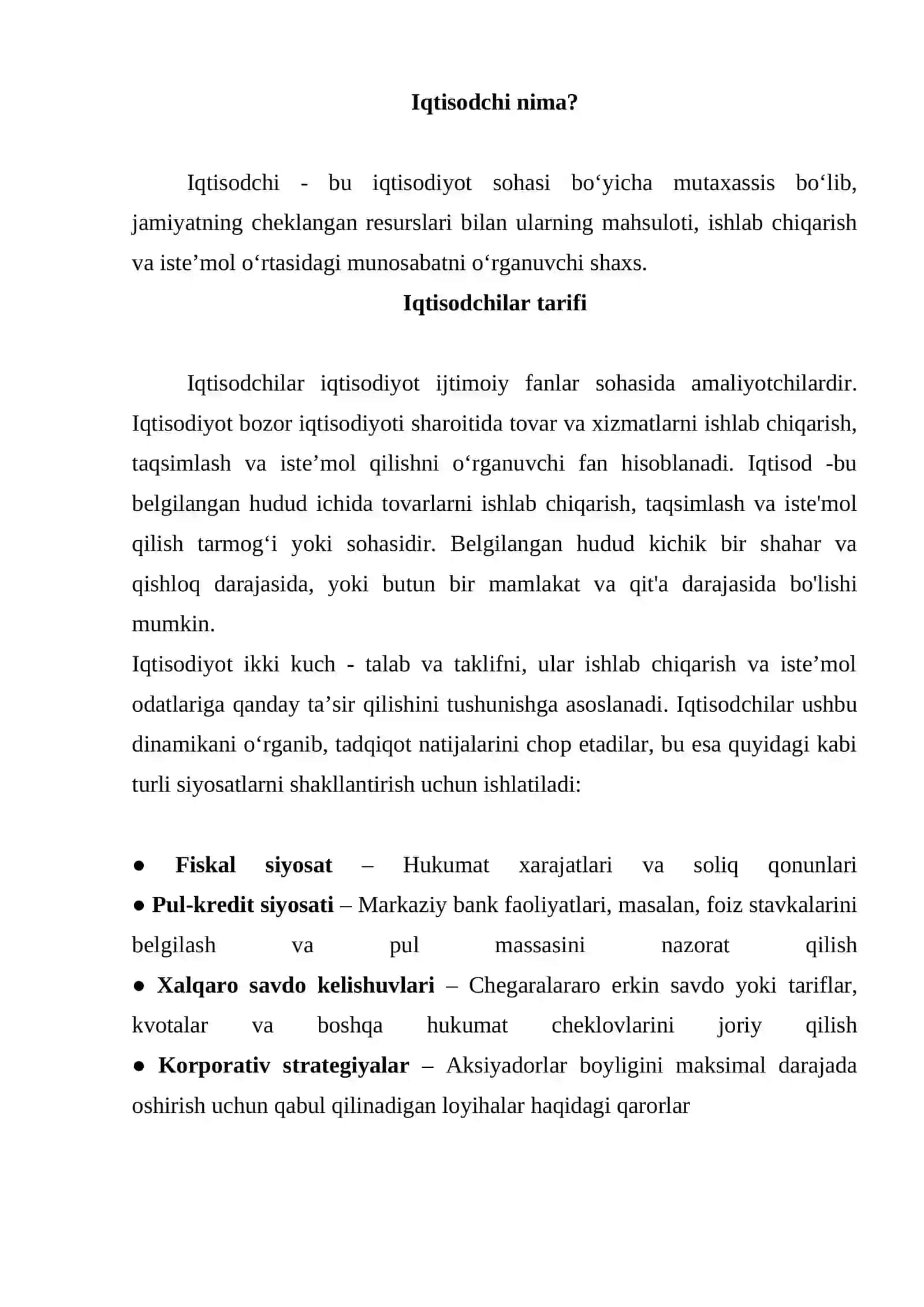 IQTISODCHI KASBI 2