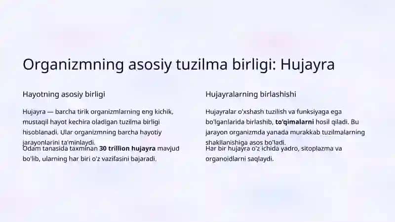 Inson organizmida tuzilma va funksiya birligi 2