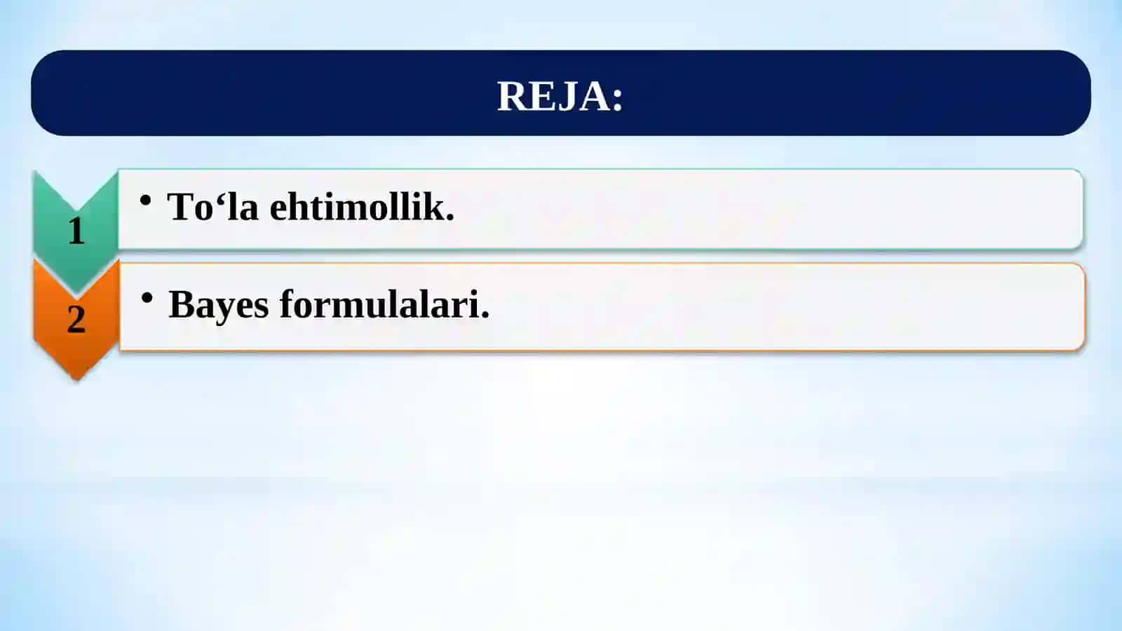 TO‘LA EHTIMOLLIK VA BAYES FORMULALARI 2