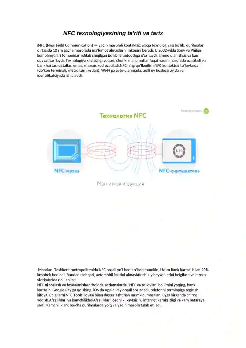 NFC texnologiyasi protokollarining tuzilishi ish tamoyillari 2
