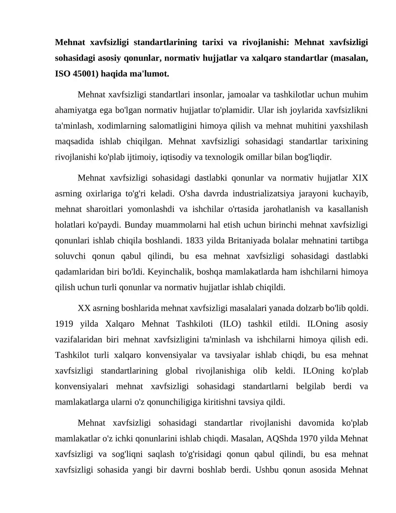 Mehnat xavfsizligi boʻyicha standartlar sistemasi 2